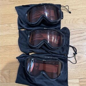 Black three kids ski goggles